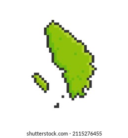 Pixel Art of North Sumatera Province, Indonesia. 8 Bit Pixel Art Map. Vector Illustration - EPS 10 Vector