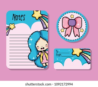 Pixel art notes mockup