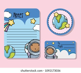 Pixel art notes mockup