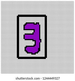 Pixel art number 3
