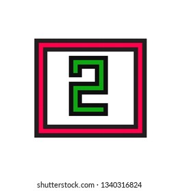 pixel art number two