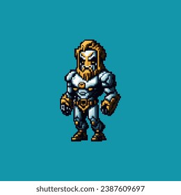 Pixel Art Ocean Superhero Character Design