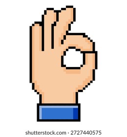 Gesto Manual Pixel Art OK