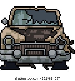 pixel art do carro antigo destruir fundo isolado