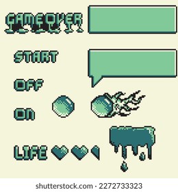 Pixel Art Old-Game-Material-Set