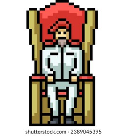 pixel art of old man throne