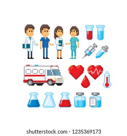 Pixel art. Old school computer graphic. 8 bit video game. Game assets 8-bit sprite.
