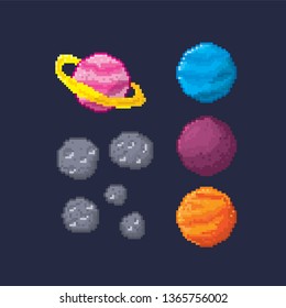 Pixel art. Old school computer graphic. 8 bit video game. Game assets 8-bit sprite. Games elements.