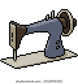 pixel art of old sewing machine isolated background