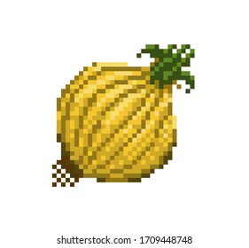Pixel art onion icon, 32X32 vector illustration on a white background