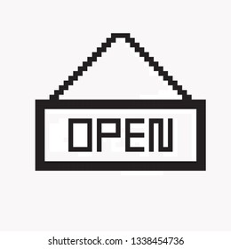 pixel art Open sign