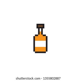 pixel art Orange bottle
