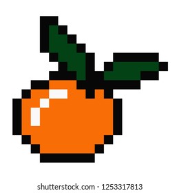 pixel art orange fruit icon