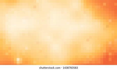 Pixel art orange gradient sparkles background - isolated vector illustration