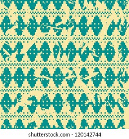 Pixel art ornament seamless background, vector illustration