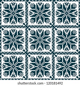 Pixel art ornament seamless background, vector illustration