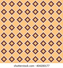 Pixel art ornament seamless background, vector illustration