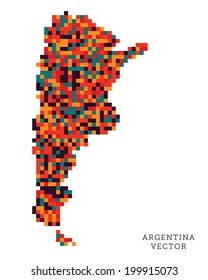 Pixel art outline of Argentina