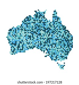 Pixel art outline of Australia