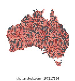 Pixel art outline of Australia