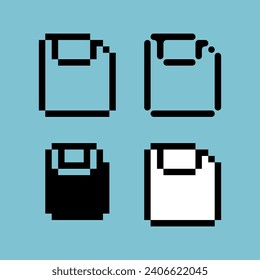 Pixel art outline icon sets of save icon with variation color item asset.save icon on pixelated style. 8bits perfect for game asset or design asset element for your game design asset
