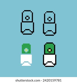 Pixel art outline set icon of money envelope variation color Money gift icon on pixelated style. 8bits perfect for game asset or design asset element for your game design. Simple pixel art icon asset.