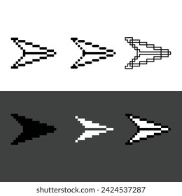 Icono de conjunto de contornos de arte de píxeles de envío de color de variación de papel. Icono de plano de papel en estilo pixelado. 8 bits perfectos para el activo del juego o elemento de activo de diseño para su diseño de juego. Recurso de icono de píxel simple