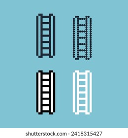 Pixel art outline sets icon of ladder variation color. ladder icon on pixelated style. 8bits perfect for game asset or design asset element for your game design. Simple pixel art icon asset.