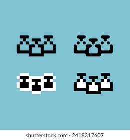 Pixel art outline sets icon of pack potion variation color. potion icon on pixelated style. 8bits perfect for game asset or design asset element for your game design. Simple pixel art icon asset.