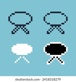 Pixel art outline sets icon of table variation color.table icon on pixelated style. 8bits perfect for game asset or design asset element for your game design. Simple pixel art icon asset.