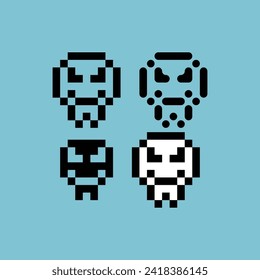 Pixel art outline sets icon of ghost emoticon variation color. ghost icon on pixelated style. 8bits perfect for game asset or design asset element for your game design. Simple pixel art icon asset.