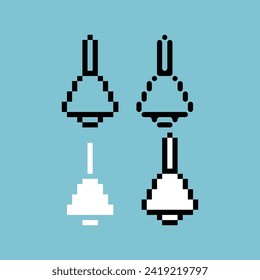 Pixel Art Umriss setzt Symbol der Glockenvariationsfarbe. Symbol auf pixeliertem Stil. Stall Glocke 8bits perfekt für Spiel Asset oder Design Asset Element für Ihr Spiel Design. Einfache Pixelkunst-Icon-Objekt.
