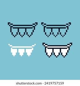 Pixel art outline sets icon of party hanging variation color.party icon on pixelated style. 8bits perfect for game asset or design asset element for your game design. Simple pixel art icon asset.
