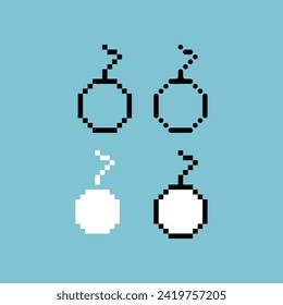 El contorno de pintura de píxeles establece un icono de color de variación de bomba. Icono del juego de la bomba en estilo pixelado. 8 bits perfectos para activos de juego o elementos de activos de diseño para su diseño de juego. Elemento de icono de píxel simple.
