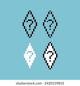 Pixel art outline sets icon of question stone variation color.question icon on pixelated style. 8bits perfect for game asset or design asset element for your game design. Simple pixel art icon asset.