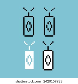 Pixel art outline sets icon of long candle variation color. long candle icon on pixelated style. 8bits perfect for game asset or design asset element for your game design. Simple pixel art icon asset.