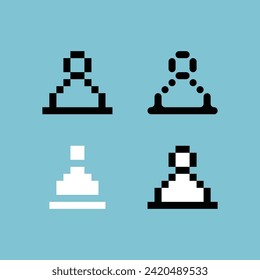 Pixel art outline sets icon of chess pieces variation color.Chess icon on pixelated style. 8bits perfect for game asset or design asset element for your game design. Simple pixel art icon asset.