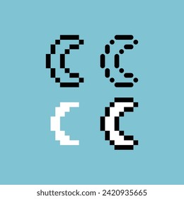 Pixel Art Umriss setzt Symbol der Rmadhan Moon Variation Farbe. Mondsymbol auf pixeliertem Stil. 8bits Illustration, perfekt für Design Asset Element Ihr Spiel. Einfache Pixelkunst-Icon-Objekt.
