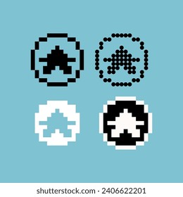 Pixelart-Umrisssätze von Sternsymbol-Symbol mit Farbelement-Variation. Sternsymbol im pixeligen Stil. 8 Bits, perfekt für das Spiel oder das Design-Objekt für Ihr Spieldesign-Objekt
