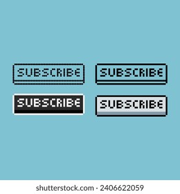 Pixel art outline sets of subscribe icon with variation color item asset. subscribe icon on pixelated style. 8bits perfect for game asset or design asset element for your game design asset