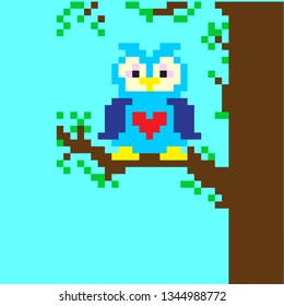 pixel art owl