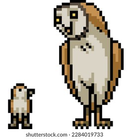 pixel art of owl brother partner