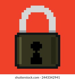illustration de pixels - fermeture de cadenas - jeu vidéo