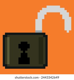 pixel art - padlock open - video game
