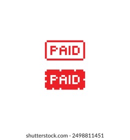 pixel art  paid stamp vector game 8 bit icon vector game logo