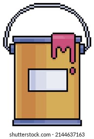 La pintura de arte de píxeles puede ser un icono vector para un juego de 8 bits en fondo blanco
