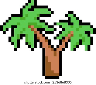 Pixel Art Palm Vector Illustration