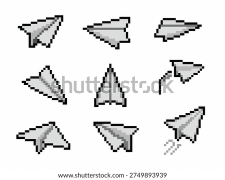 Pixel Art Paper Airplanes Set