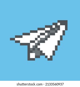 Pixel art a paper plane 