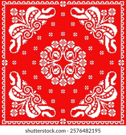 Pixel art pattern design for fabric and for all business